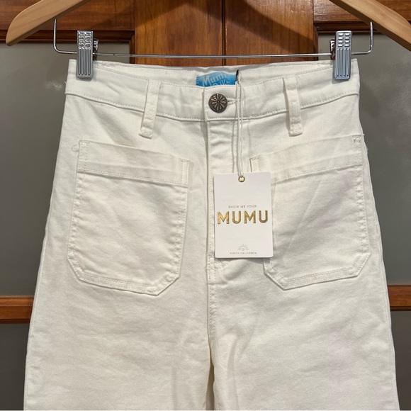 NWT✨ Show Me Your Mumu Cropped Farrah Trouser Pearly White - Picture 4 of 8